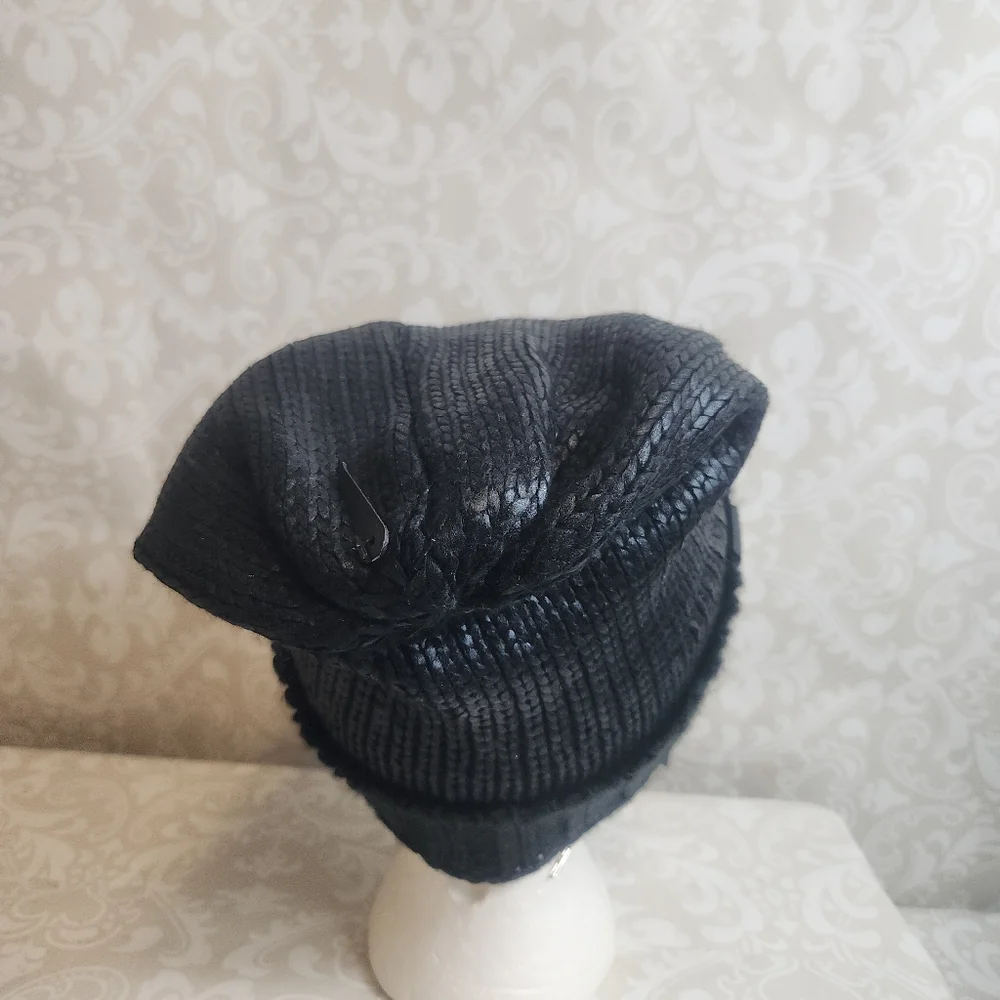 NWT William Rast Black Slouchy Knit Hat/ Beanie - Picture 4 of 9